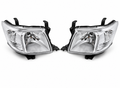 Pair LH+RH Head Light Lamp Chrome For Toyota Hilux 2011~2015 2WD 4WD Ute
