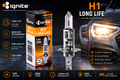 H1 HALOGEN GLOBE 12V 55W P14.5s BASE LONG LIFE BOX